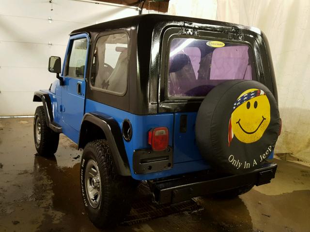 1J4FY19S1VP547557 - 1997 JEEP WRANGLER / BLUE photo 3