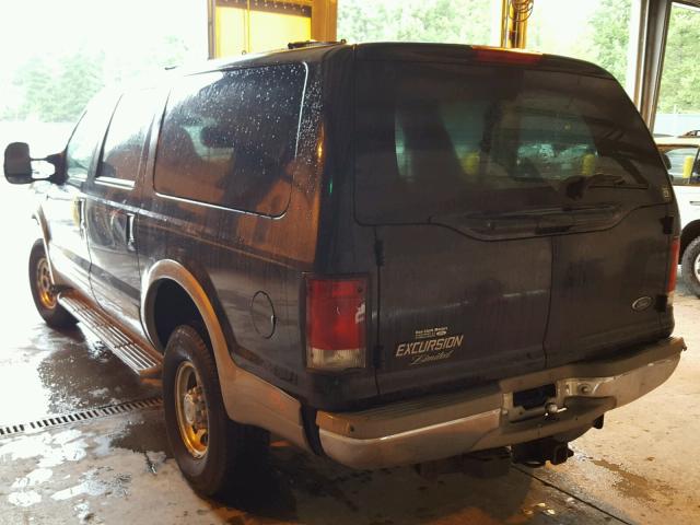 1FMSU43F6YEB60687 - 2000 FORD EXCURSION BLACK photo 3