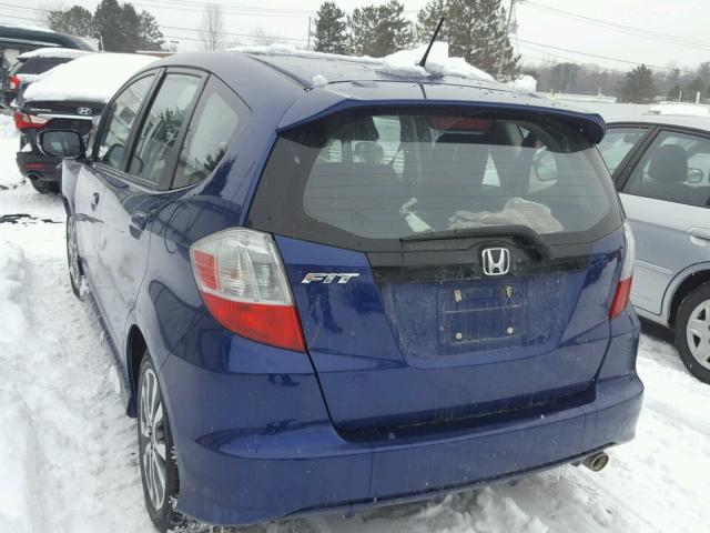 JHMGE8H50DC013655 - 2013 HONDA FIT SPORT BLUE photo 3