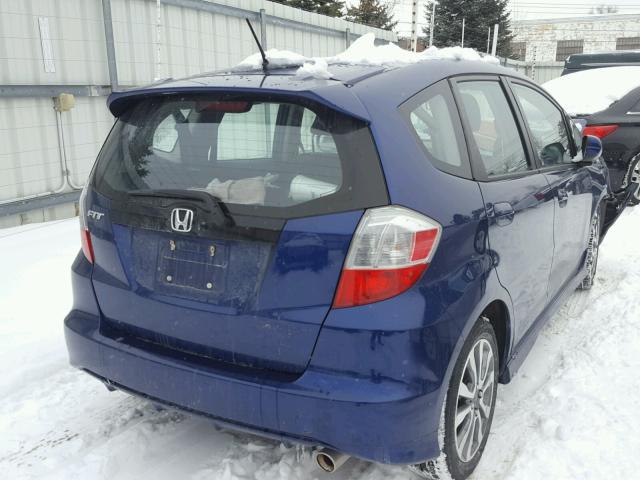 JHMGE8H50DC013655 - 2013 HONDA FIT SPORT BLUE photo 4