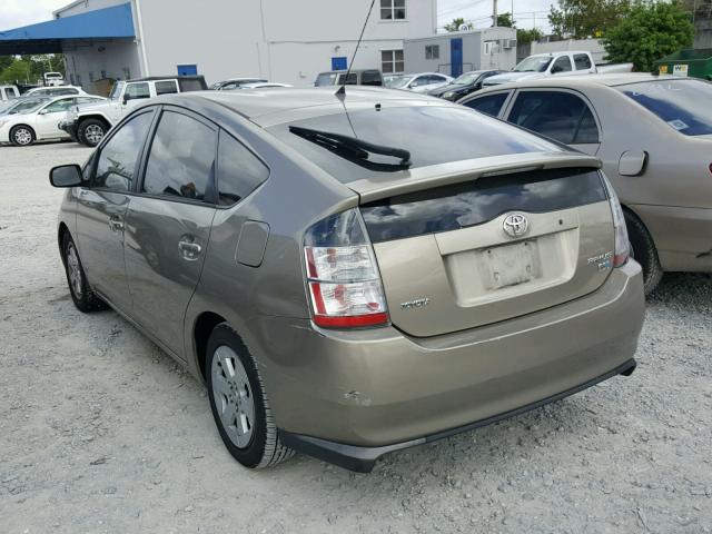 JTDKB20U940050693 - 2004 TOYOTA PRIUS TAN photo 3