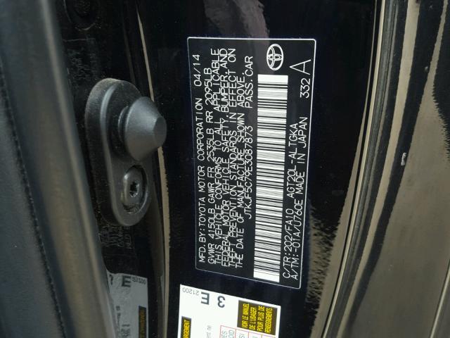 JTKJF5C79E3087873 - 2014 TOYOTA SCION TC 黑色 照片 10