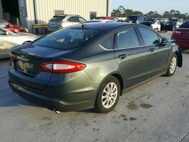 3FA6P0G76FR256179 - 2015 FORD FUSION S GREEN photo 4