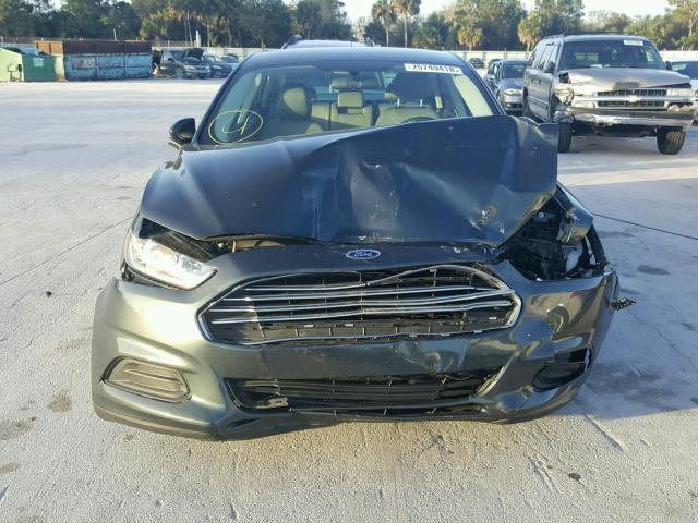 3FA6P0G76FR256179 - 2015 FORD FUSION S GREEN photo 9