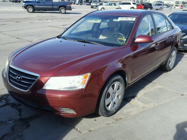 5NPET46C19H545002 - 2009 HYUNDAI SONATA GLS RED photo 2