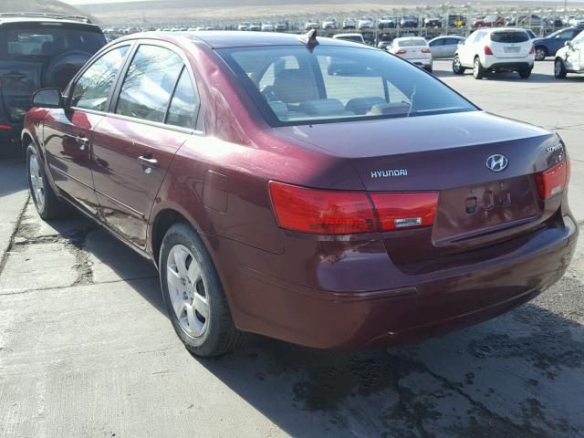 5NPET46C19H545002 - 2009 HYUNDAI SONATA GLS RED photo 3