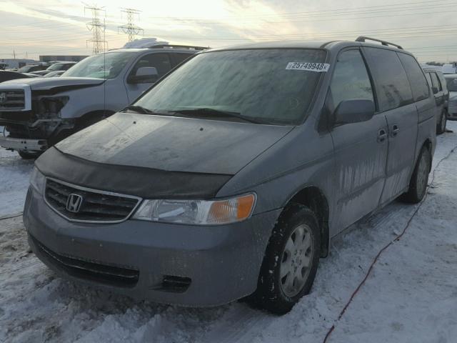 5FNRL18682B037587 - 2002 HONDA ODYSSEY EX BLUE photo 2