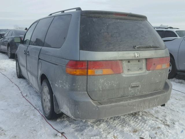 5FNRL18682B037587 - 2002 HONDA ODYSSEY EX BLUE photo 3