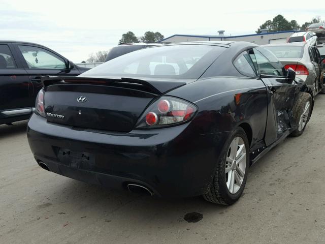 KMHHM66D57U235612 - 2007 HYUNDAI TIBURON GS BLACK photo 4