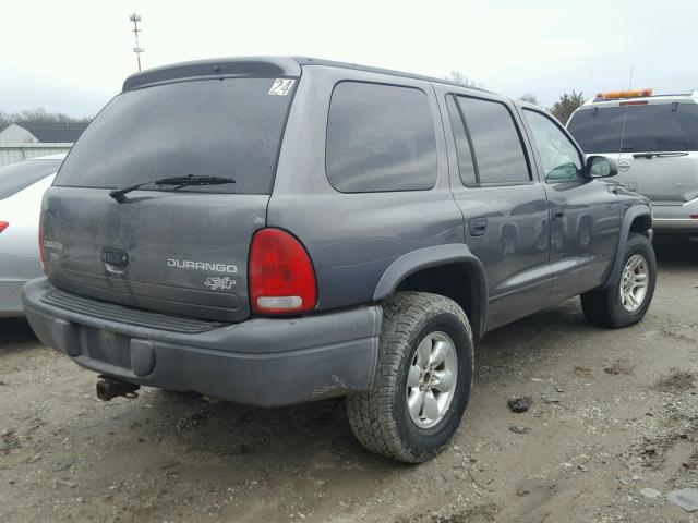 1D4HS38N33F624488 - 2003 DODGE DURANGO SP GRAY photo 4