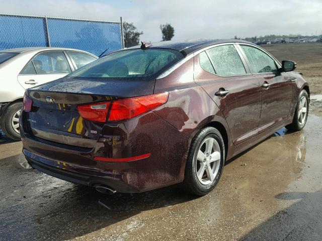 5XXGM4A73FG431042 - 2015 KIA OPTIMA LX PURPLE photo 4