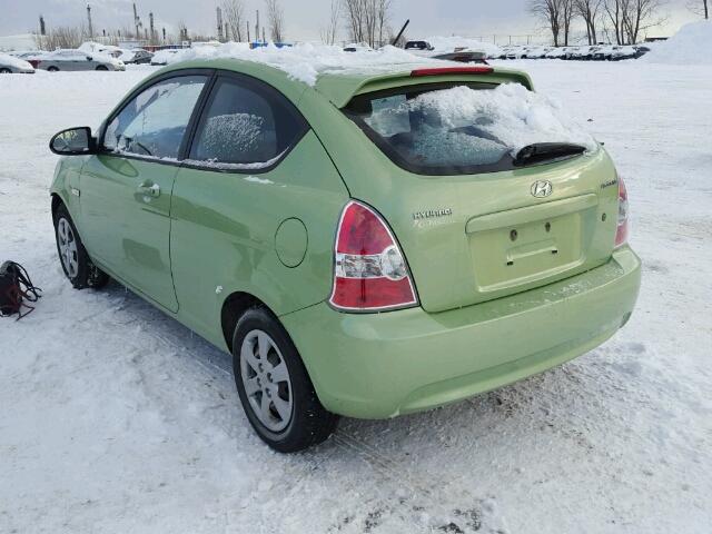 KMHCN35C49U145093 - 2009 HYUNDAI ACCENT SE GREEN photo 3