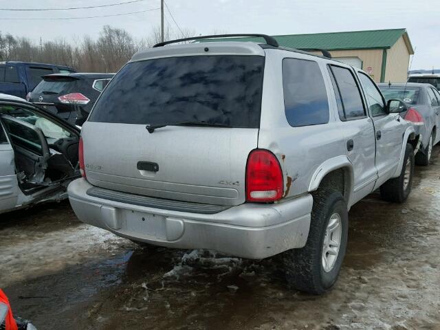 1B4HS28N31F635671 - 2001 DODGE DURANGO SILVER photo 4