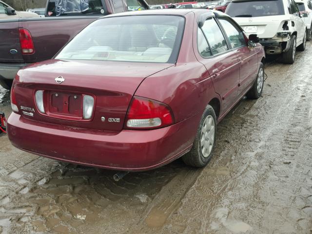 3N1CB51D52L641806 - 2002 NISSAN SENTRA XE MAROON photo 4