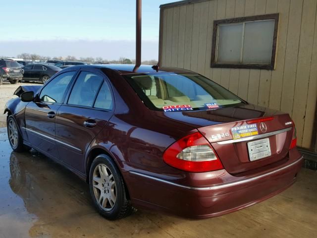 WDBUF22X17B065443 - 2007 MERCEDES-BENZ E 320 CDI BURGUNDY photo 3