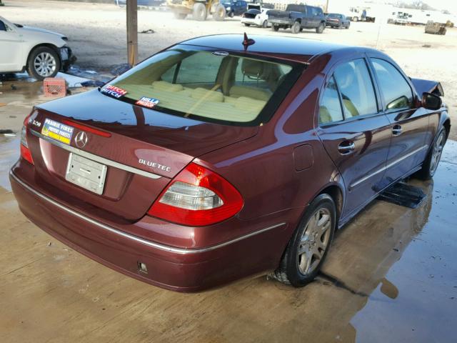 WDBUF22X17B065443 - 2007 MERCEDES-BENZ E 320 CDI BURGUNDY photo 4