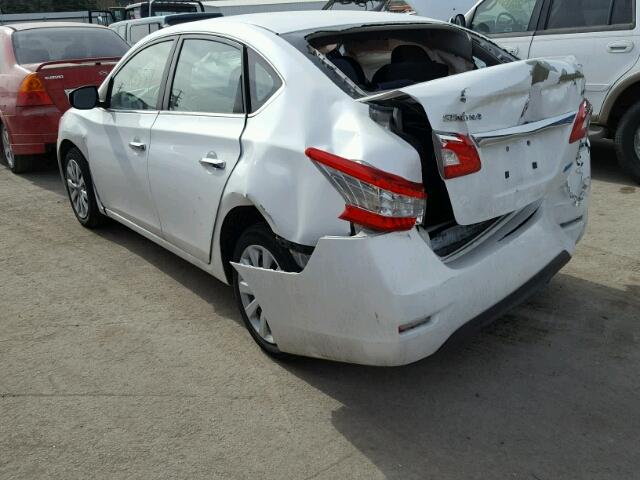 3N1AB7AP2EL636435 - 2014 NISSAN SENTRA S WHITE photo 3