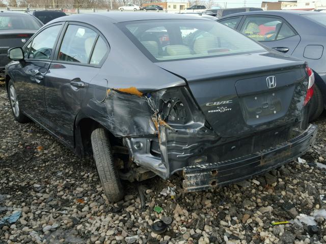 19XFB2F83CE108413 - 2012 HONDA CIVIC EX GRAY photo 3