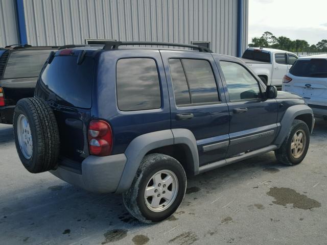 1J4GL48K07W671690 - 2007 JEEP LIBERTY SP BLUE photo 4