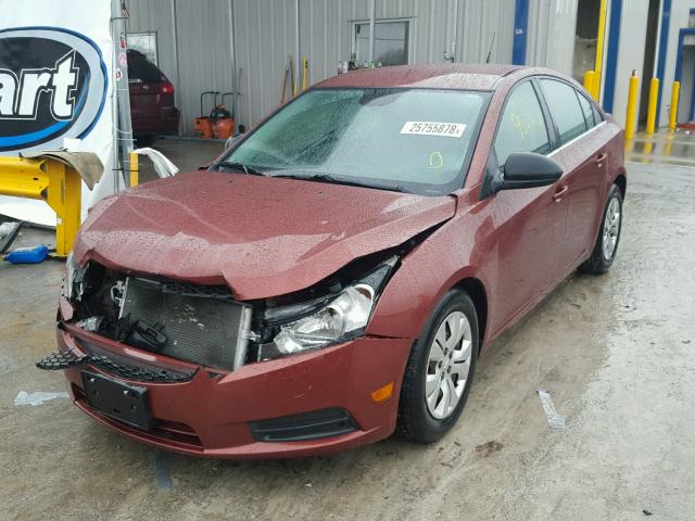 1G1PC5SH8C7207374 - 2012 CHEVROLET CRUZE LS MAROON photo 2