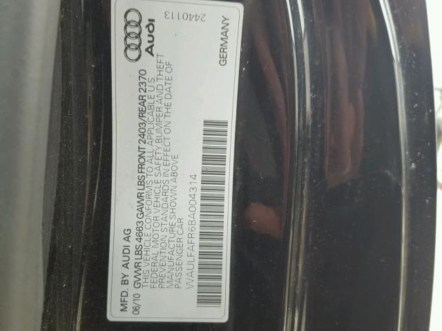 WAULFAFR6BA004314 - 2011 AUDI A5 PREMIUM BLACK photo 10