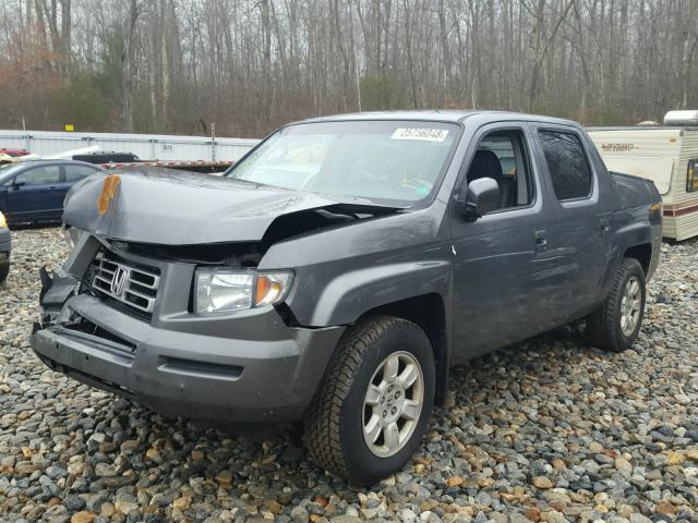 2HJYK16537H534066 - 2007 HONDA RIDGELINE GRAY photo 2