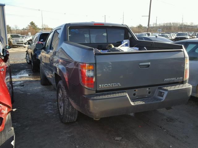 2HJYK16537H534066 - 2007 HONDA RIDGELINE GRAY photo 3