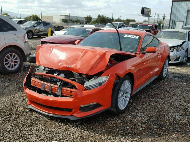 1FA6P8TH3F5351296 - 2015 FORD MUSTANG ORANGE photo 2