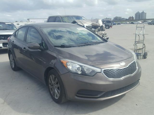 KNAFX4A69E5163902 - 2014 KIA FORTE LX BROWN photo 1