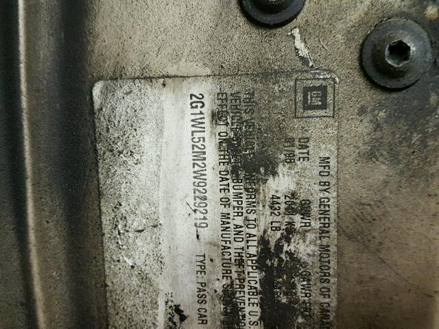 2G1WL52M2W9229219 - 1998 CHEVROLET LUMINA BAS TAN photo 10