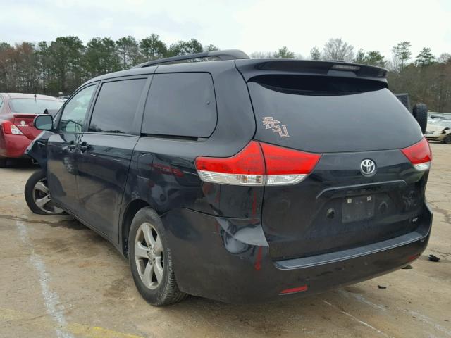 5TDKK3DC1BS147095 - 2011 TOYOTA SIENNA LE BLACK photo 3