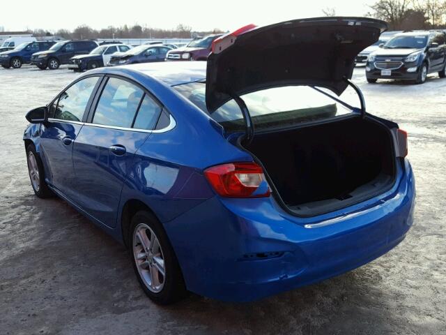 3G1BE5SM5GS607370 - 2016 CHEVROLET CRUZE LT BLUE photo 3