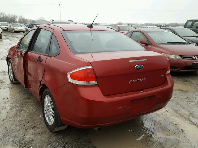 1FAHP35N19W120216 - 2009 FORD FOCUS SE RED photo 3