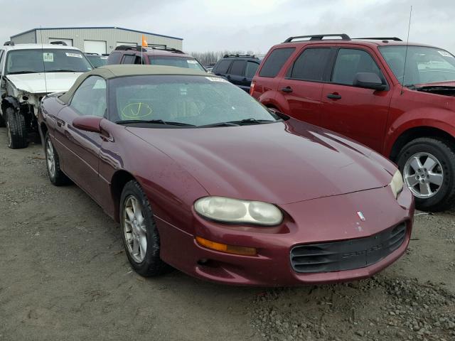 2G1FP32K722133211 - 2002 CHEVROLET CAMARO MAROON photo 1