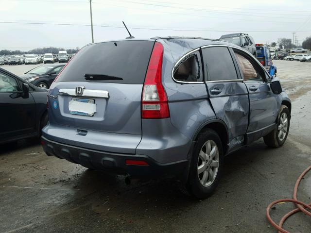 JHLRE38777C047503 - 2007 HONDA CR-V EXL BLUE photo 4