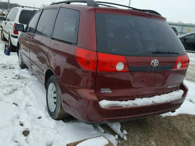 5TDZA23C96S462777 - 2006 TOYOTA SIENNA CE BURGUNDY photo 3