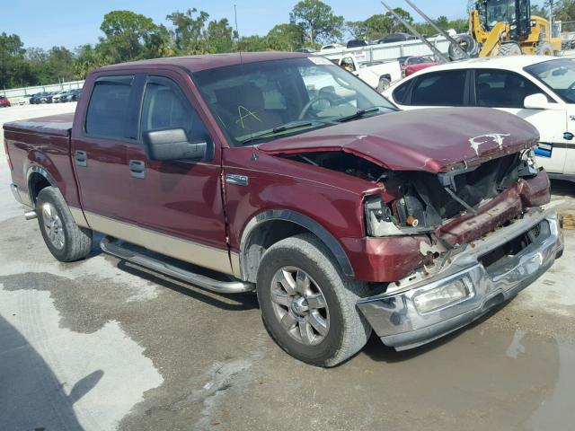 1FTRW12W74KA94210 - 2004 FORD F150 SUPER BURGUNDY photo 1