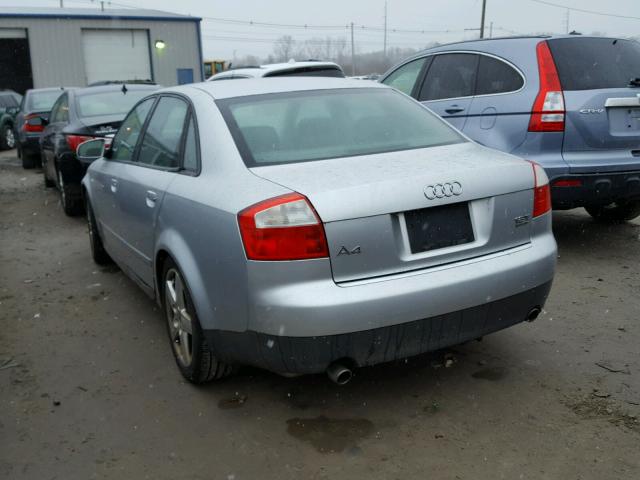 WAULC68E63A130772 - 2003 AUDI A4 1.8T QU SILVER photo 3