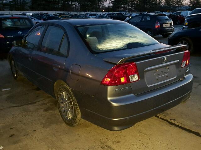 2HGES26785H561096 - 2005 HONDA CIVIC EX GRAY photo 3