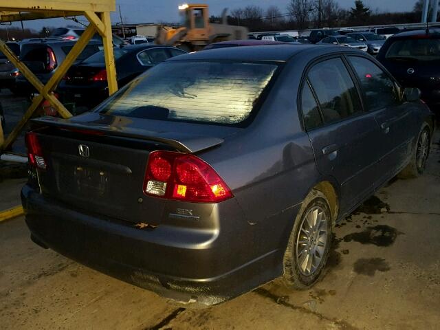 2HGES26785H561096 - 2005 HONDA CIVIC EX GRAY photo 4