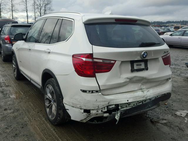 5UXWX9C50F0D53107 - 2015 BMW X3 XDRIVE2 თეთრი ფოტო 3