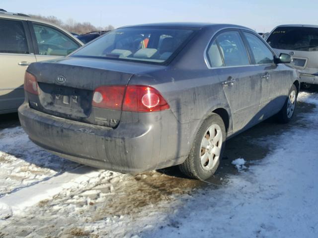 KNAGE123375133827 - 2007 KIA OPTIMA LX GRAY photo 4