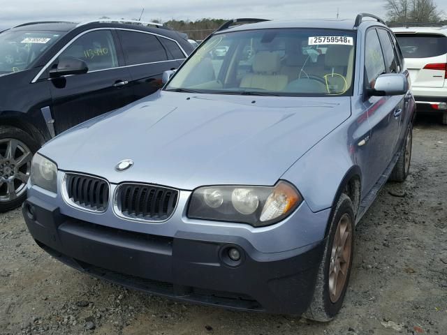 WBXPA73474WA77718 - 2004 BMW X3 2.5I BLUE photo 2