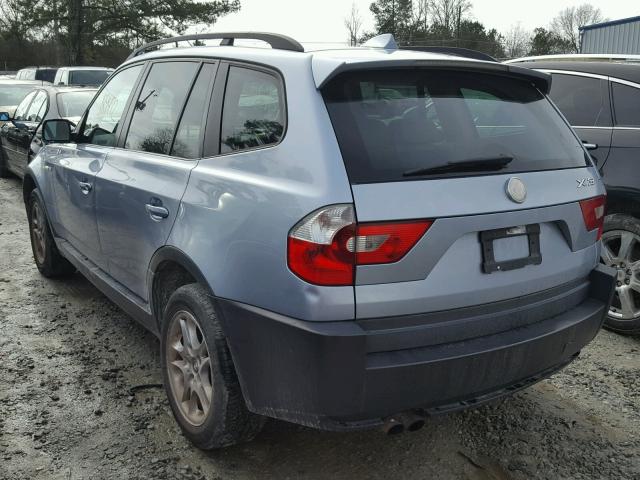 WBXPA73474WA77718 - 2004 BMW X3 2.5I BLUE photo 3