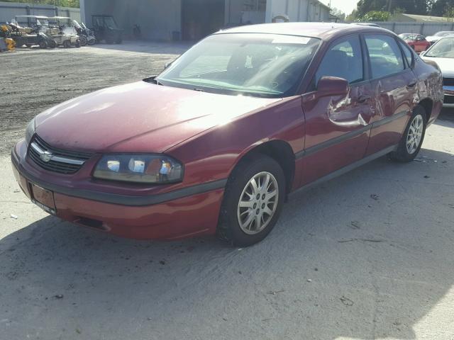 2G1WF52E459386975 - 2005 CHEVROLET IMPALA BURGUNDY photo 2