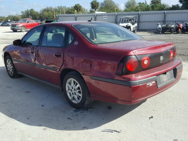 2G1WF52E459386975 - 2005 CHEVROLET IMPALA BURGUNDY photo 3