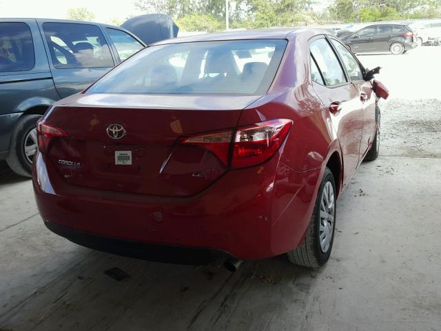 5YFBURHE9HP714275 - 2017 TOYOTA COROLLA L RED photo 4