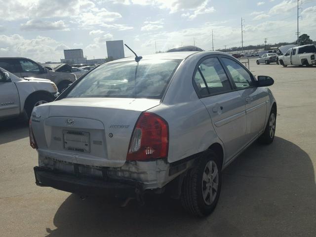 KMHCN46C49U296407 - 2009 HYUNDAI ACCENT GLS SILVER photo 4