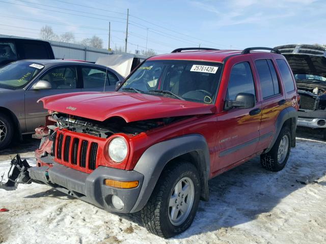 1J4GL48K13W529522 - 2003 JEEP LIBERTY SP RED photo 2