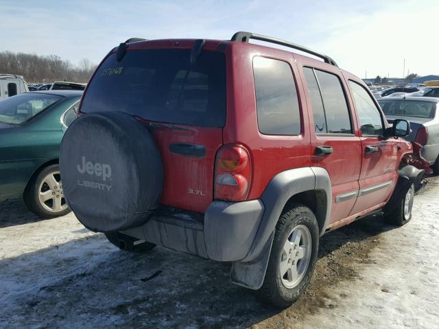 1J4GL48K13W529522 - 2003 JEEP LIBERTY SP RED photo 4